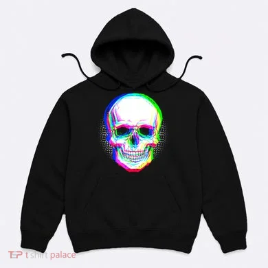 Colorful Pixelated Skull  Hoodie