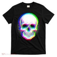 Colorful Pixelated Skull  T-Shirt thumb 0