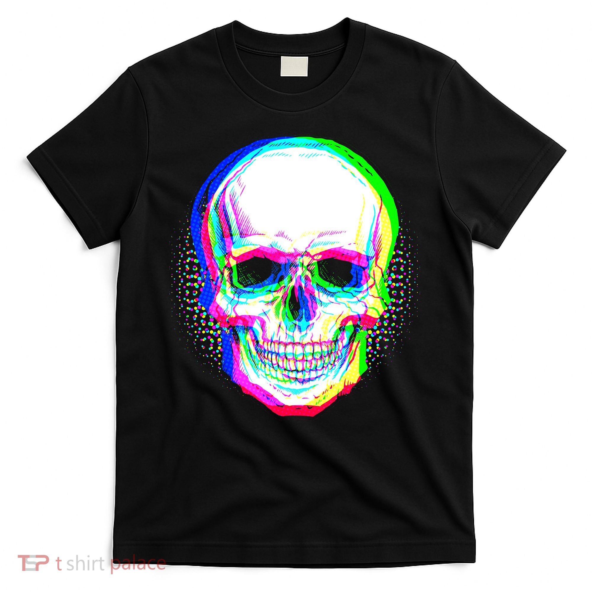 Colorful Pixelated Skull  T-Shirt
