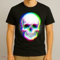 Colorful Pixelated Skull  T-Shirt thumb 3