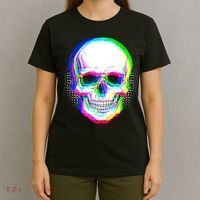Colorful Pixelated Skull  T-Shirt thumb 4