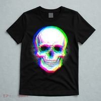 Colorful Pixelated Skull  T-Shirt thumb 5