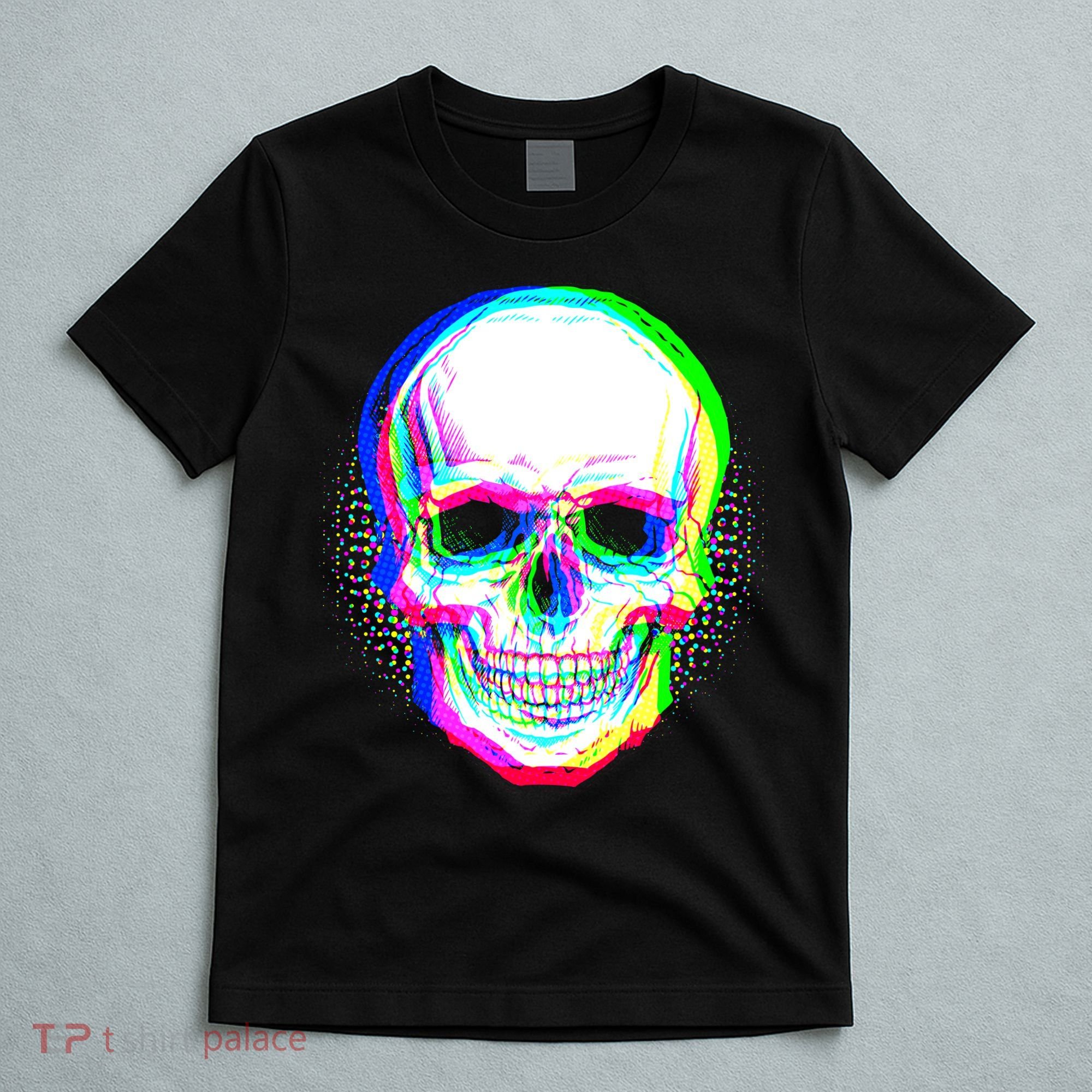 Colorful Pixelated Skull  T-Shirt