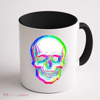 Colorful Pixelated Skull  Coffee Mug back