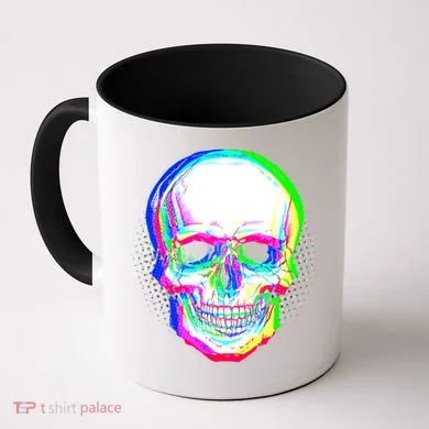 Colorful Pixelated Skull  Coffee Mug