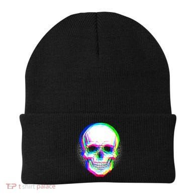 Colorful Pixelated Skull  Beanie