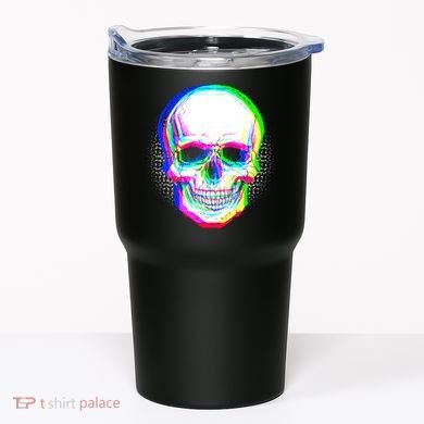 Colorful Pixelated Skull  Tumbler