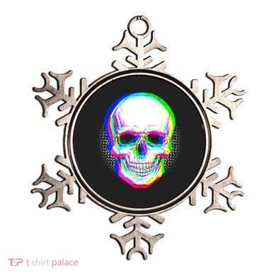 Colorful Pixelated Skull  Ornament