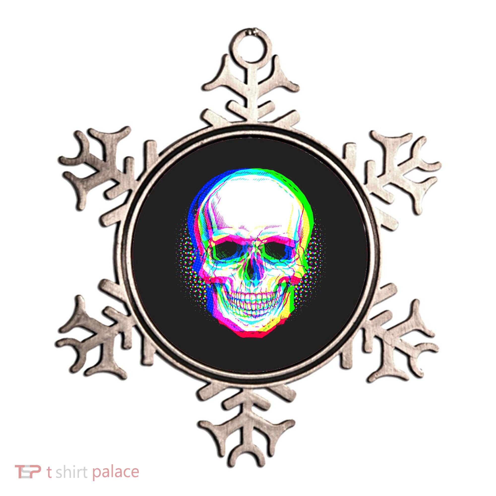 Colorful Pixelated Skull  Ornament