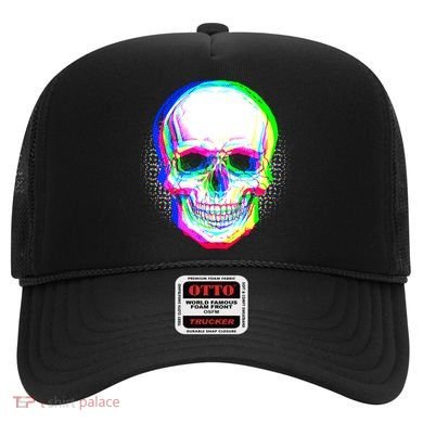 Colorful Pixelated Skull  Hat