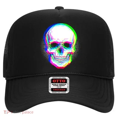 Colorful Pixelated Skull  Hat