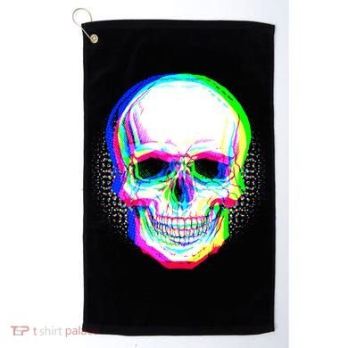 Colorful Pixelated Skull  Golf Towel