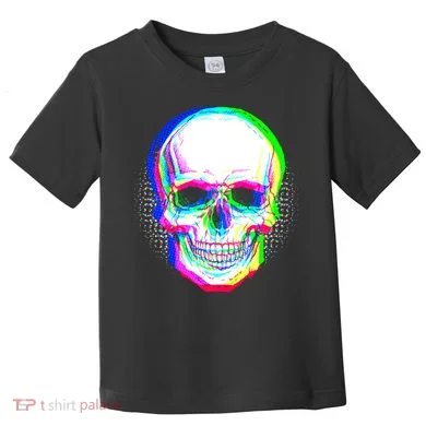 Colorful Pixelated Skull  Toddler T-Shirt