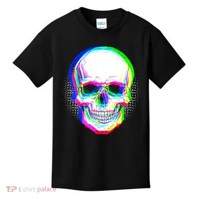Colorful Pixelated Skull  Kids T-Shirt