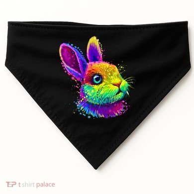 Colorful Rabbit Bunny Art USA-Made Doggie Bandana