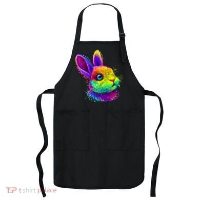 Colorful Rabbit Bunny Art Apron