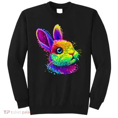 Colorful Rabbit Bunny Art Sweatshirt