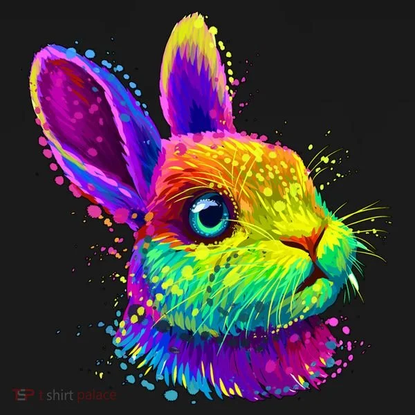 Colorful Rabbit Bunny Art Bucket Hat