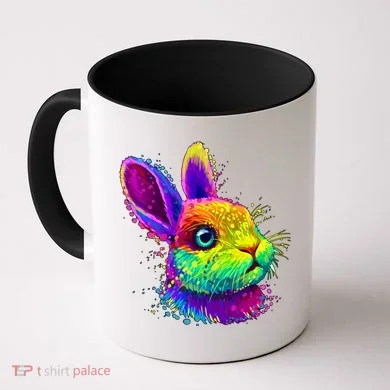 Colorful Rabbit Bunny Art Coffee Mug