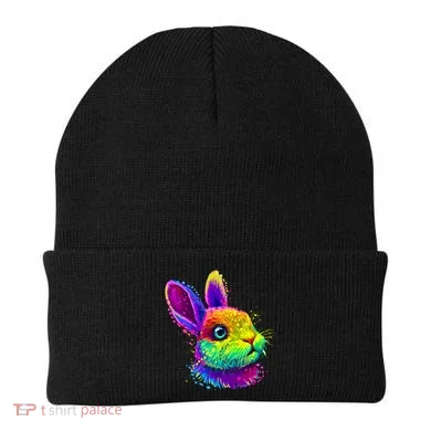 Colorful Rabbit Bunny Art Beanie