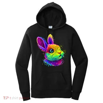 Colorful Rabbit Bunny Art Women's Hoodie