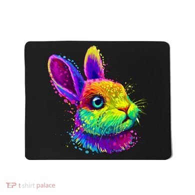Colorful Rabbit Bunny Art Mousepad