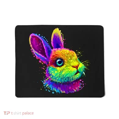 Colorful Rabbit Bunny Art Mousepad