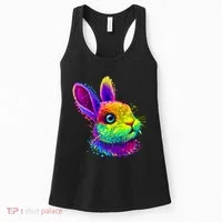 Colorful Rabbit Bunny Art Women's Tank Top thumb 0
