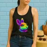Colorful Rabbit Bunny Art Women's Tank Top thumb 2