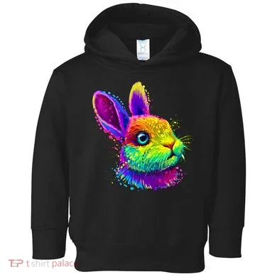 Colorful Rabbit Bunny Art Toddler Hoodie