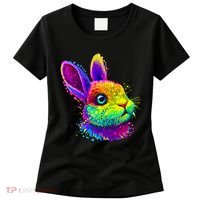 Colorful Rabbit Bunny Art Women's T-Shirt thumb 0