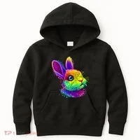 Colorful Rabbit Bunny Art Kids Hoodie thumb 0