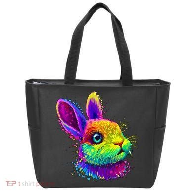 Colorful Rabbit Bunny Art Tote Bag