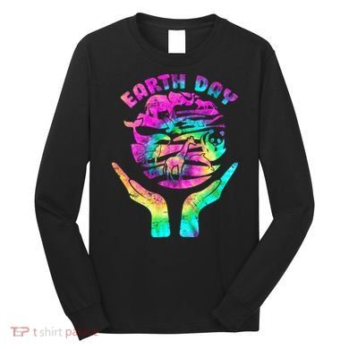 Colorful Retro Earth Day Animals Long Sleeve Shirt