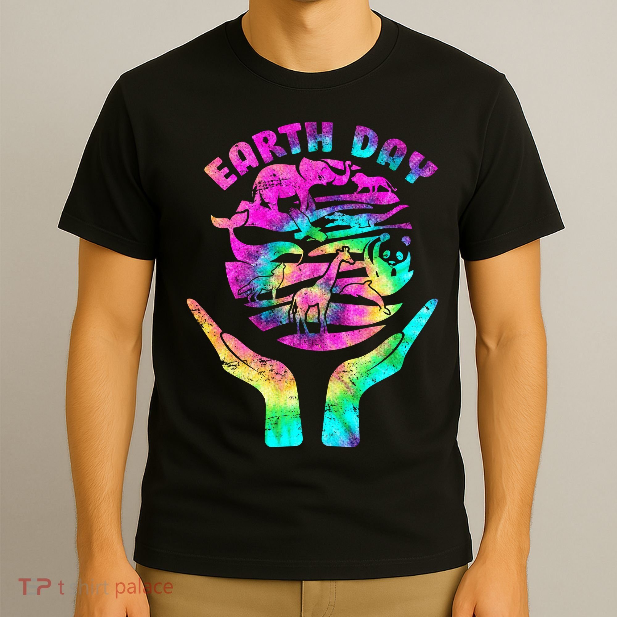 Colorful Retro Earth Day Animals T-Shirt