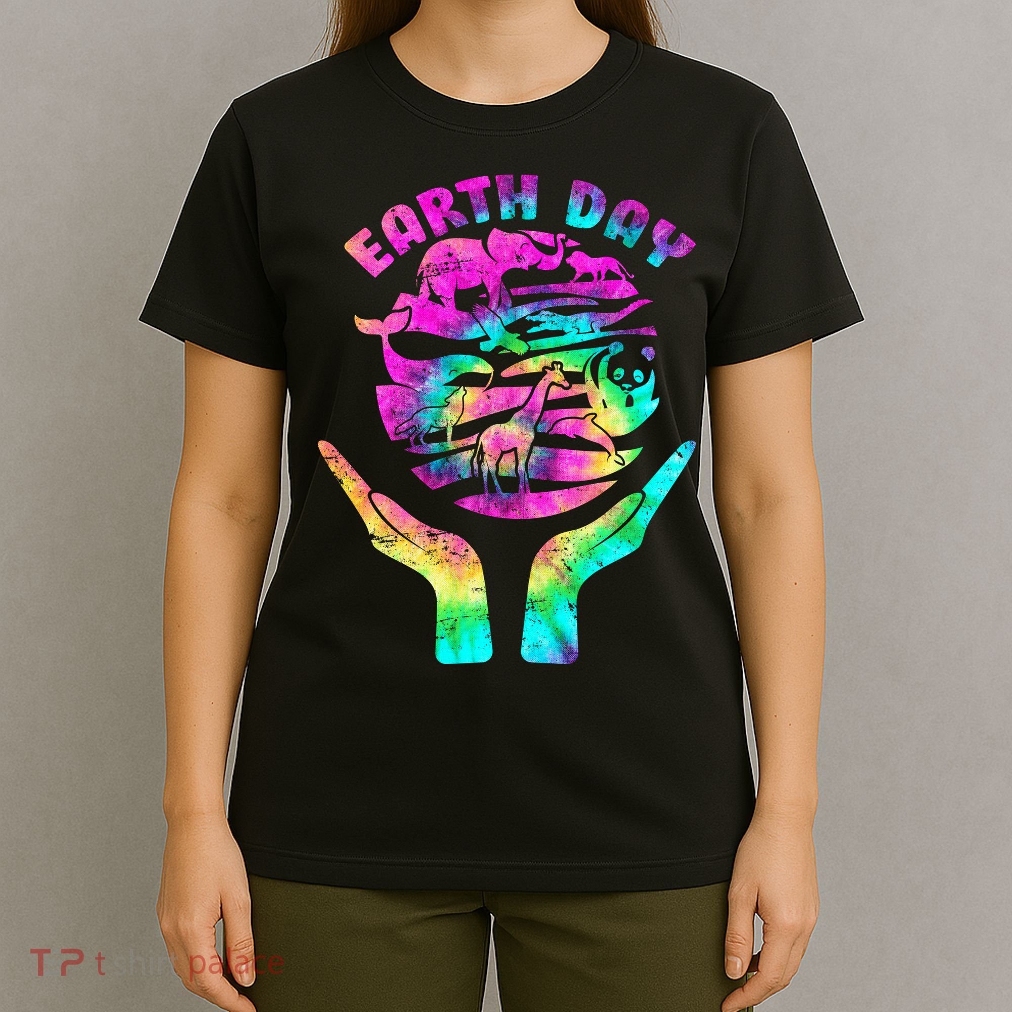 Colorful Retro Earth Day Animals T-Shirt