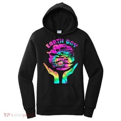 Colorful Retro Earth Day Animals Women's Hoodie