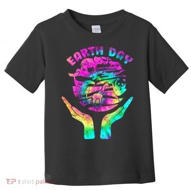 Colorful Retro Earth Day Animals Toddler T-Shirt