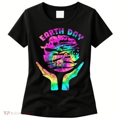 Colorful Retro Earth Day Animals Women's T-Shirt