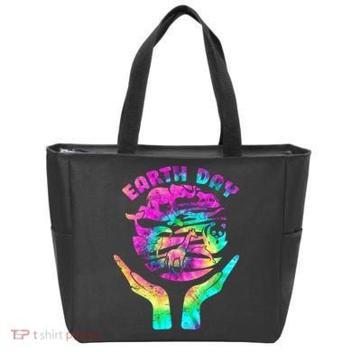 Colorful Retro Earth Day Animals Tote Bag