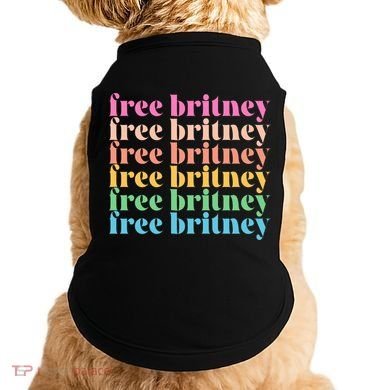 Colorful Retro Free Britney Logo Doggie Tank