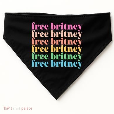 Colorful Retro Free Britney Logo USA-Made Doggie Bandana