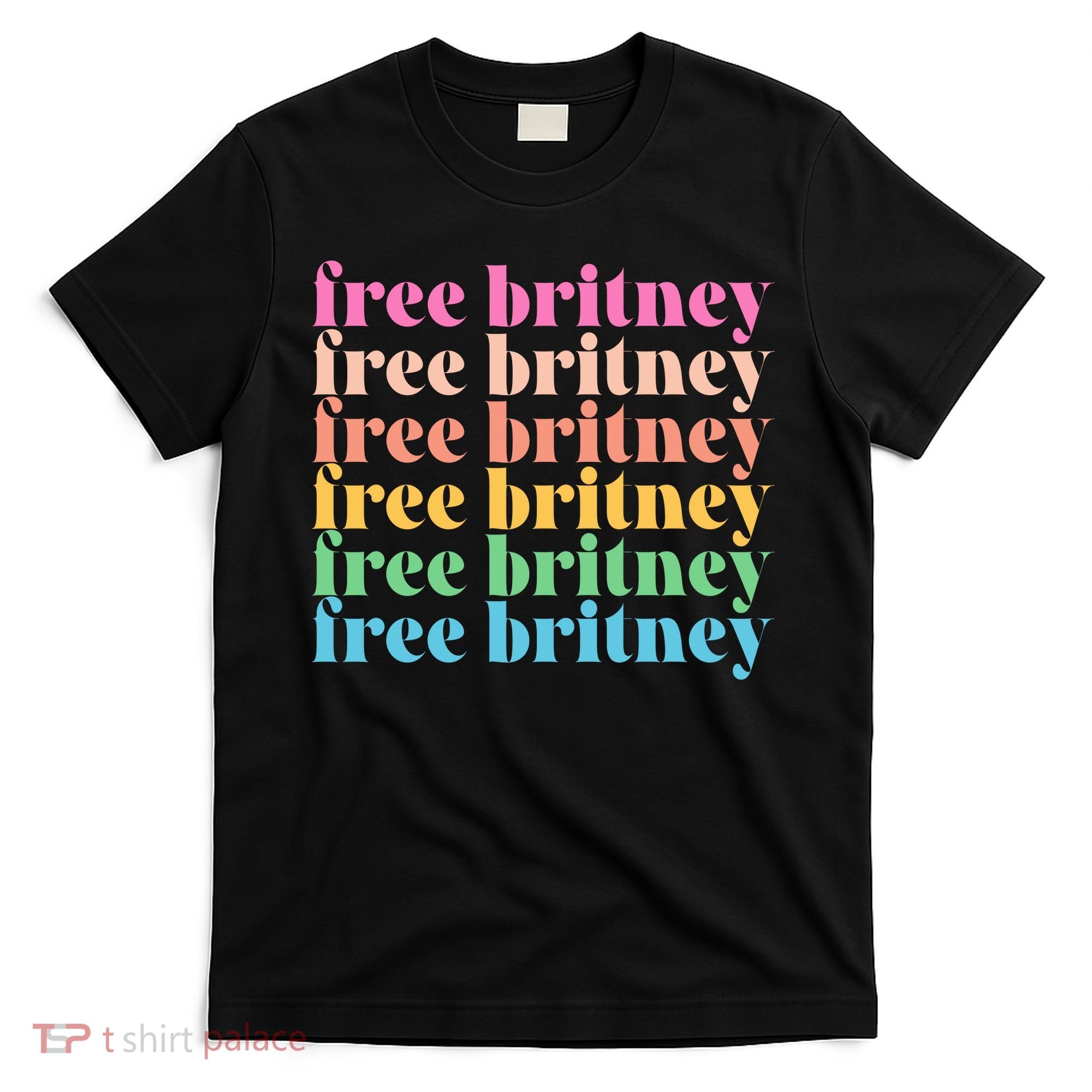 Colorful Retro Free Britney Logo T-Shirt