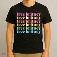 Colorful Retro Free Britney Logo T-Shirt thumb 3