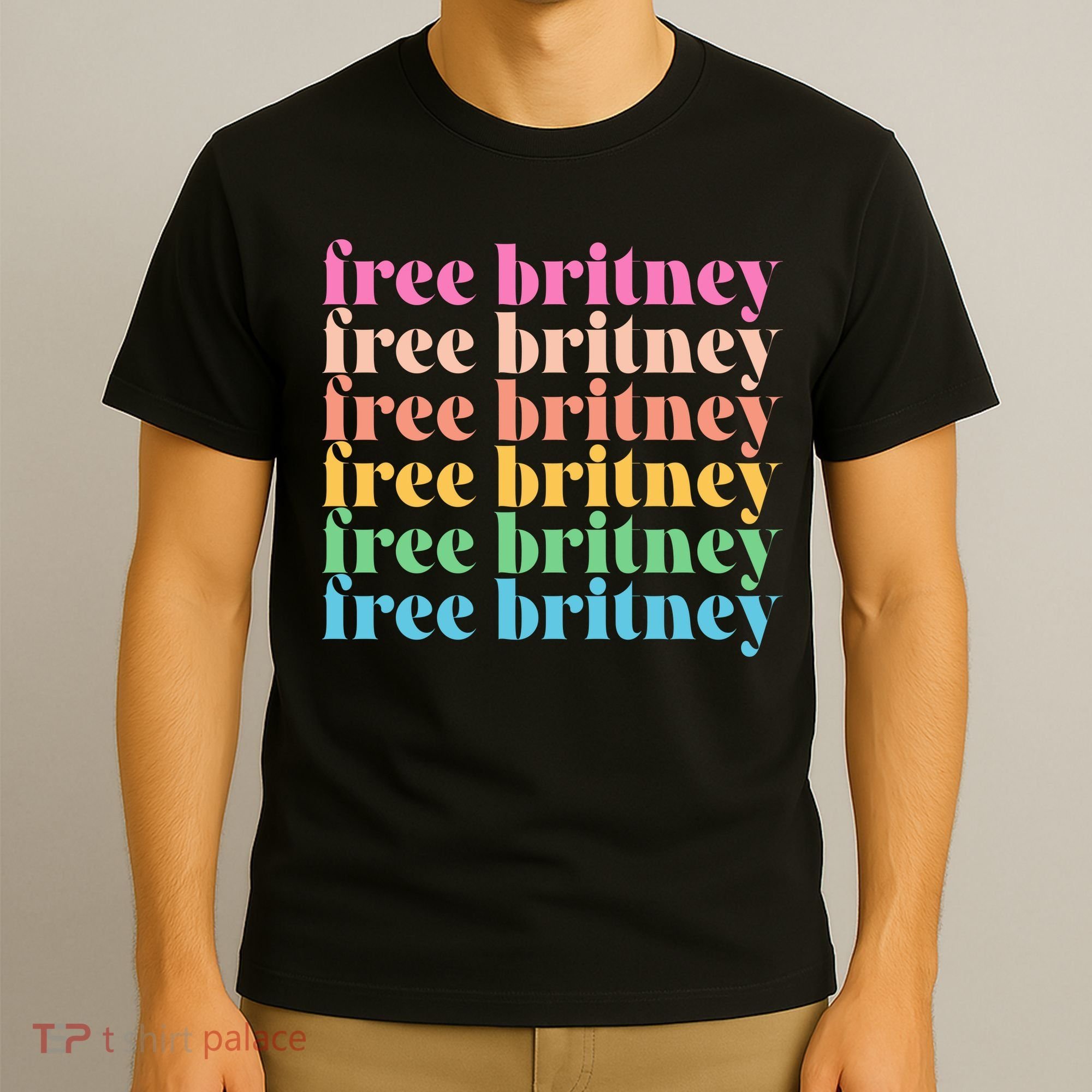 Colorful Retro Free Britney Logo T-Shirt