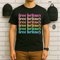 Colorful Retro Free Britney Logo T-Shirt thumb 6