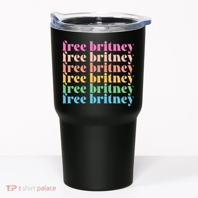 Colorful Retro Free Britney Logo Tumbler