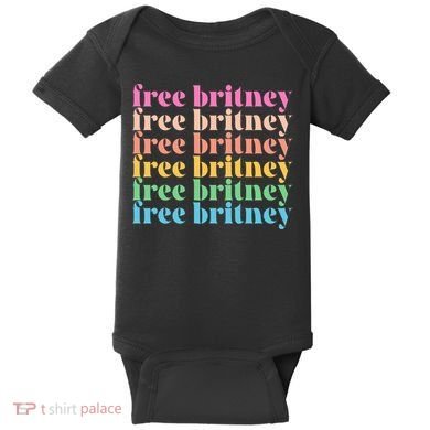 Colorful Retro Free Britney Logo Baby Bodysuit