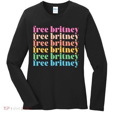 Colorful Retro Free Britney Logo Women's Long Sleeve Shirt