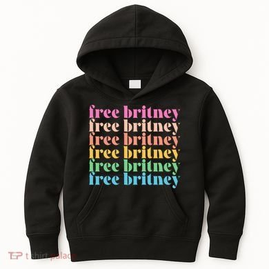 Colorful Retro Free Britney Logo Kids Hoodie
